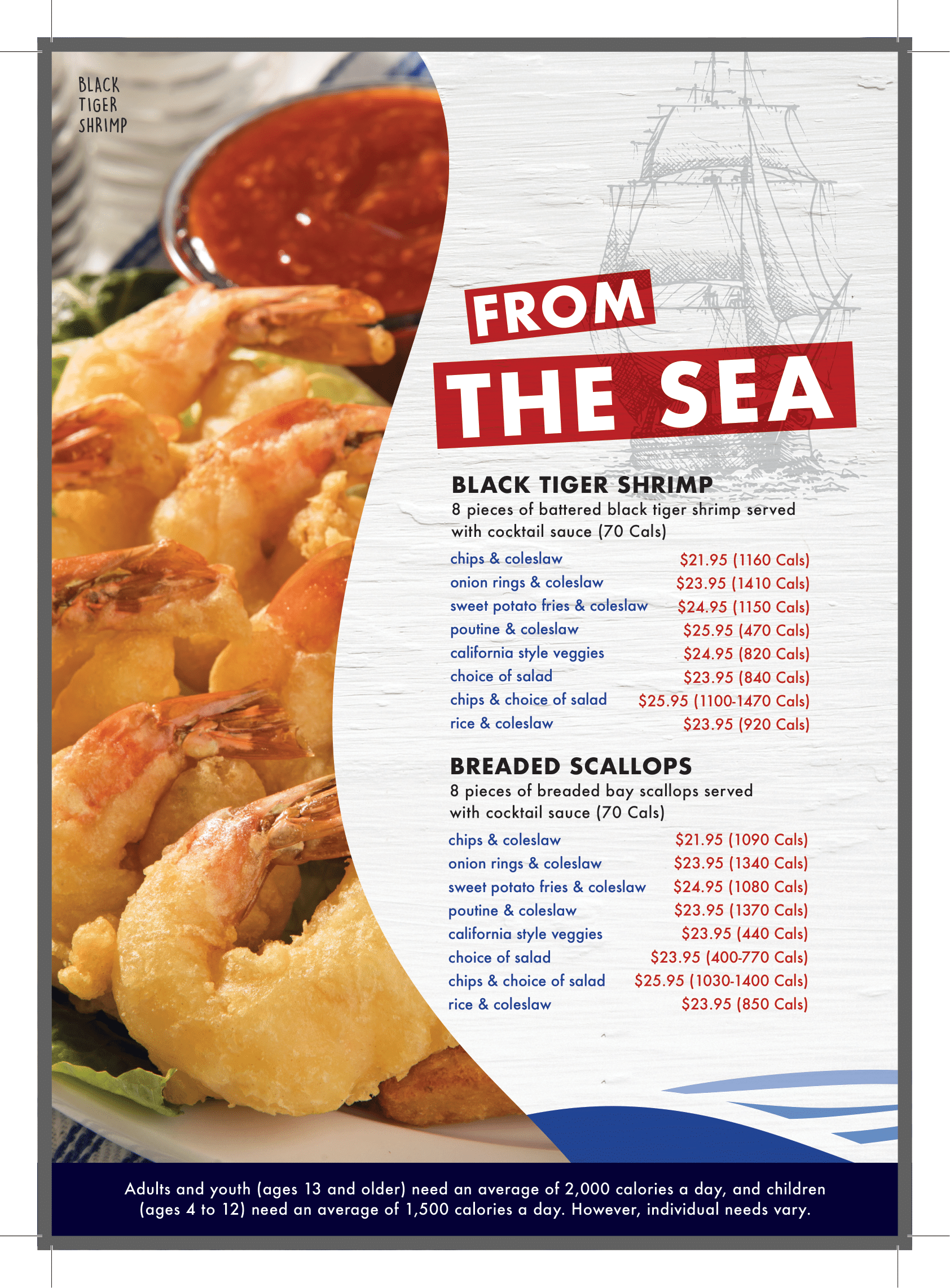 Halibut House dine-in fish and chips menu