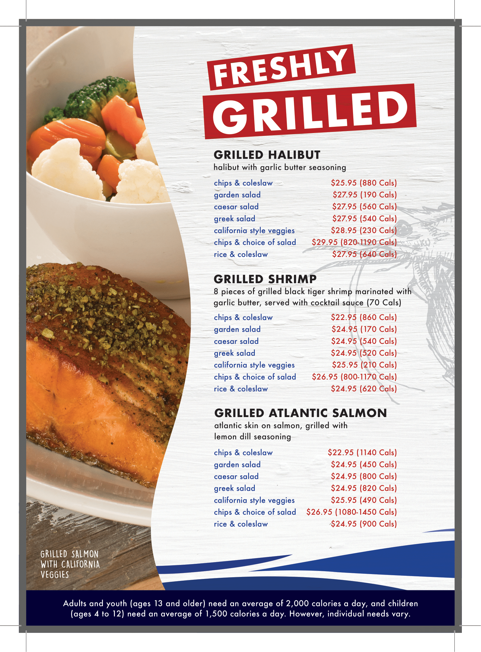 Halibut House dine-in fish and chips menu
