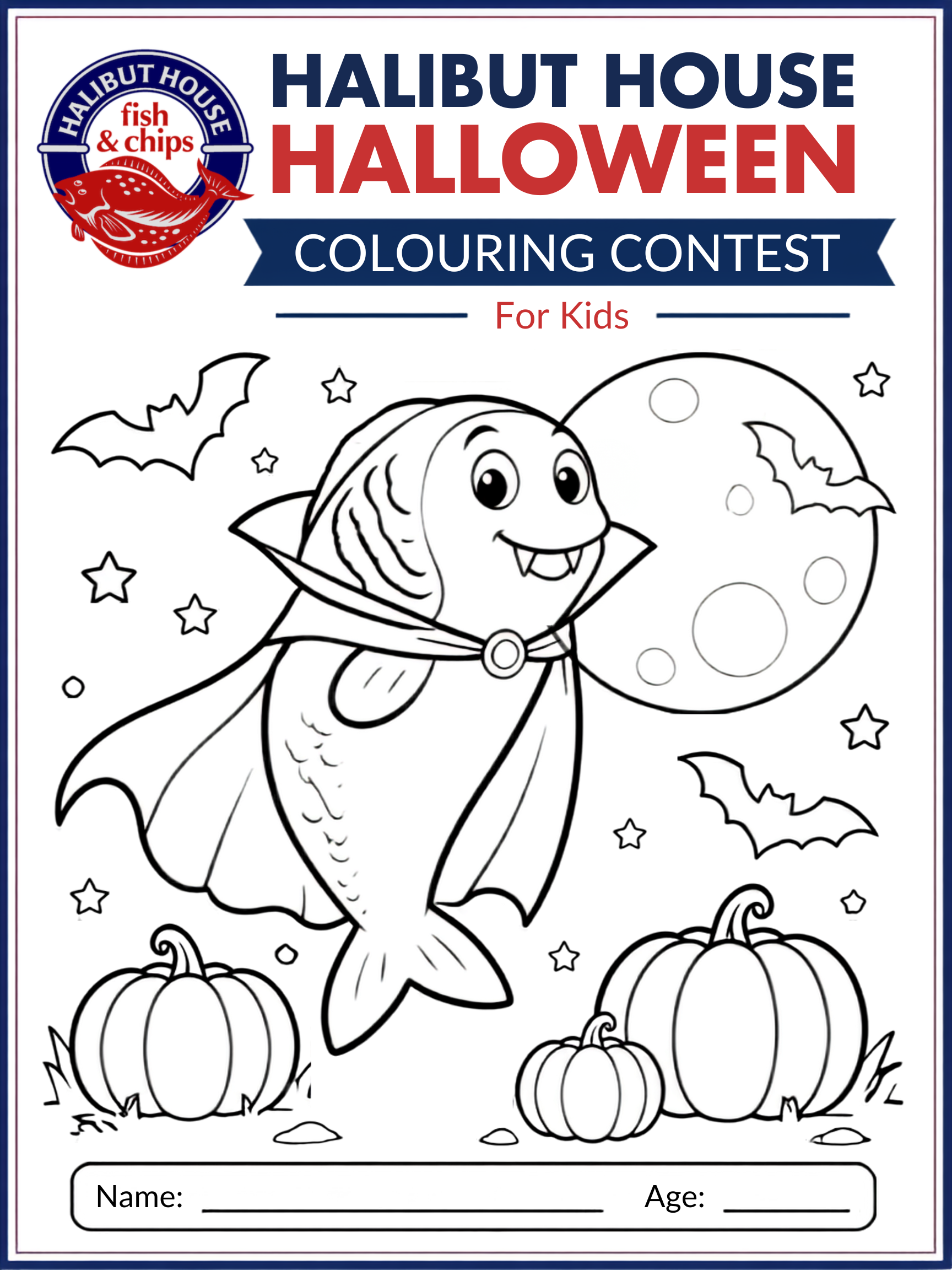 Halibut House colouring contest sketch