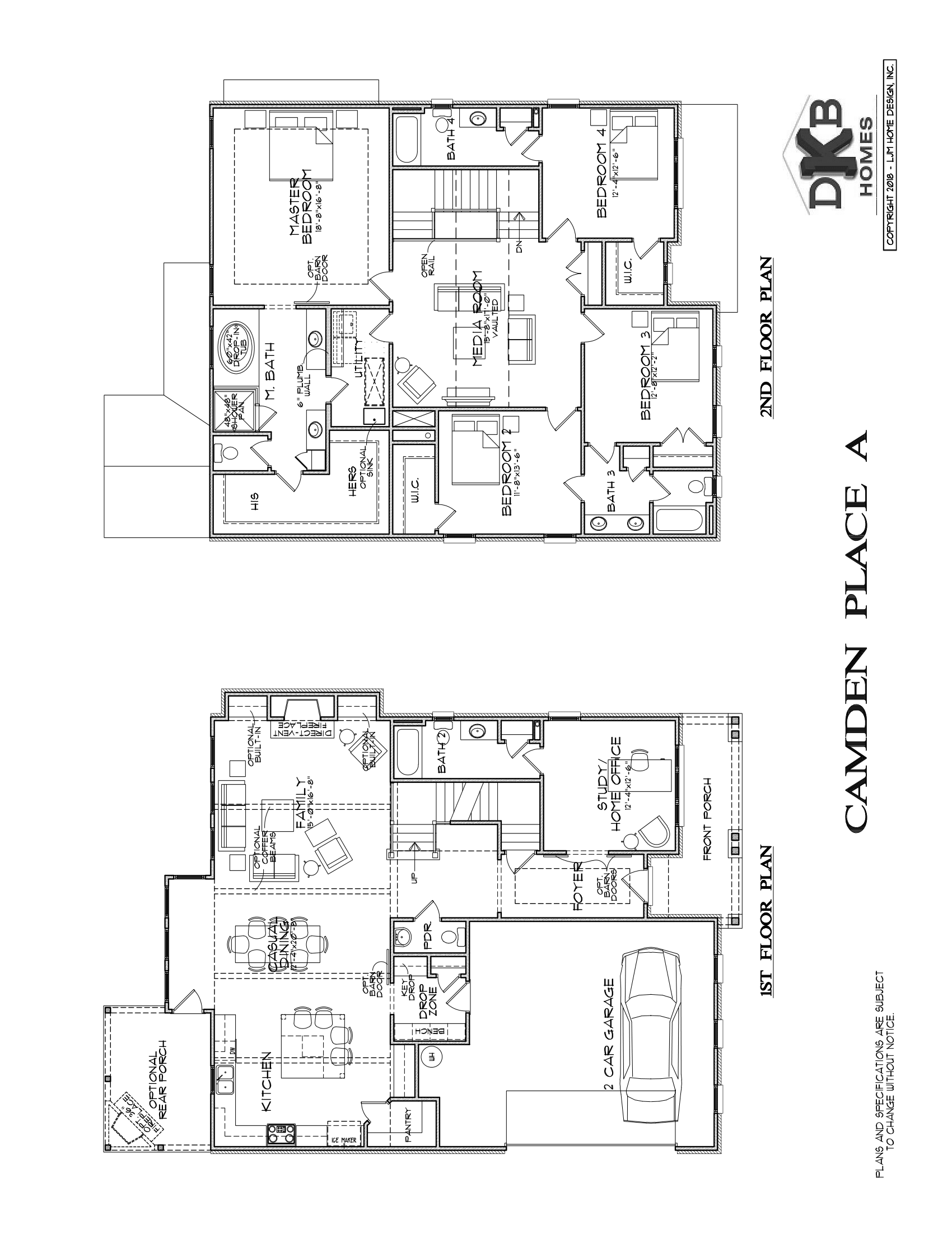 Two black-and-white architectural floor plans labeled “Camping Place A” and “Camping Place B”