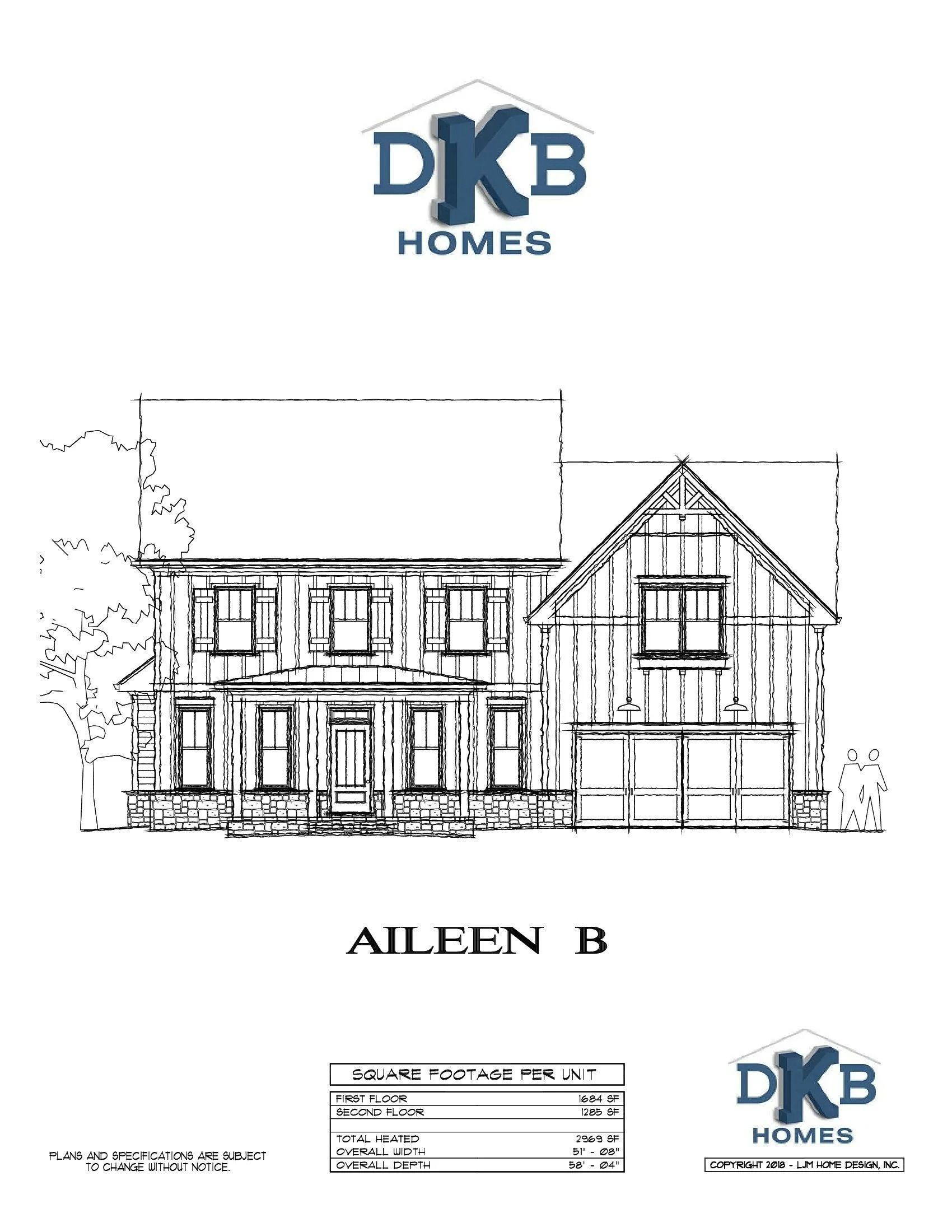 Architectural rendering of a two-story house, the 