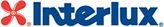 Interlux logo in red and blue text with a red abstract flower icon