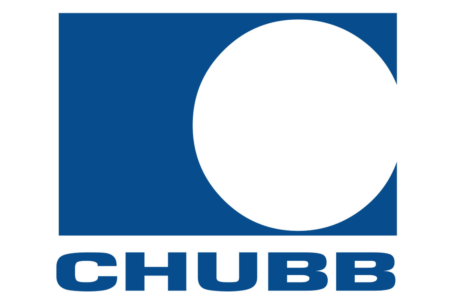The chubb logo is a blue square with a white circle in the middle.