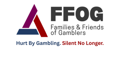 FFOG logo with tagline “Families & Friends of Gamblers” and text “Hurt by Gambling. Silent No Longer.”