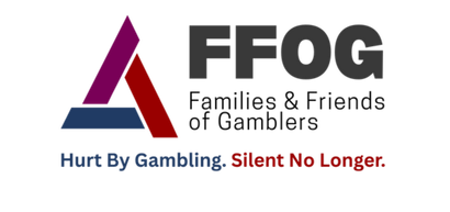 FFOG logo with tagline “Families & Friends of Gamblers” and text “Hurt by Gambling. Silent No Longer.”