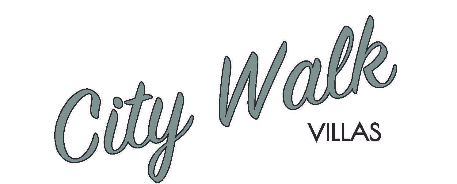 City Walk Villas logo in gray script on a white background