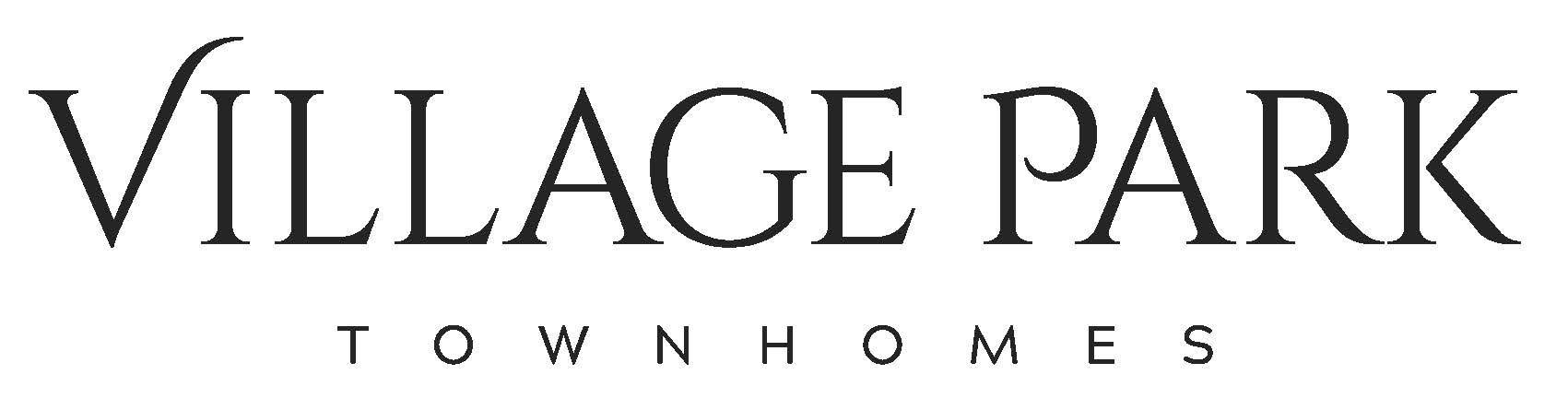 Village Park Townhomes logo in black serif text on a white background
