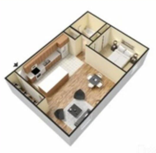 Floor Plan: 1 Bed · 1 Bath · TBD SQ. FT.
