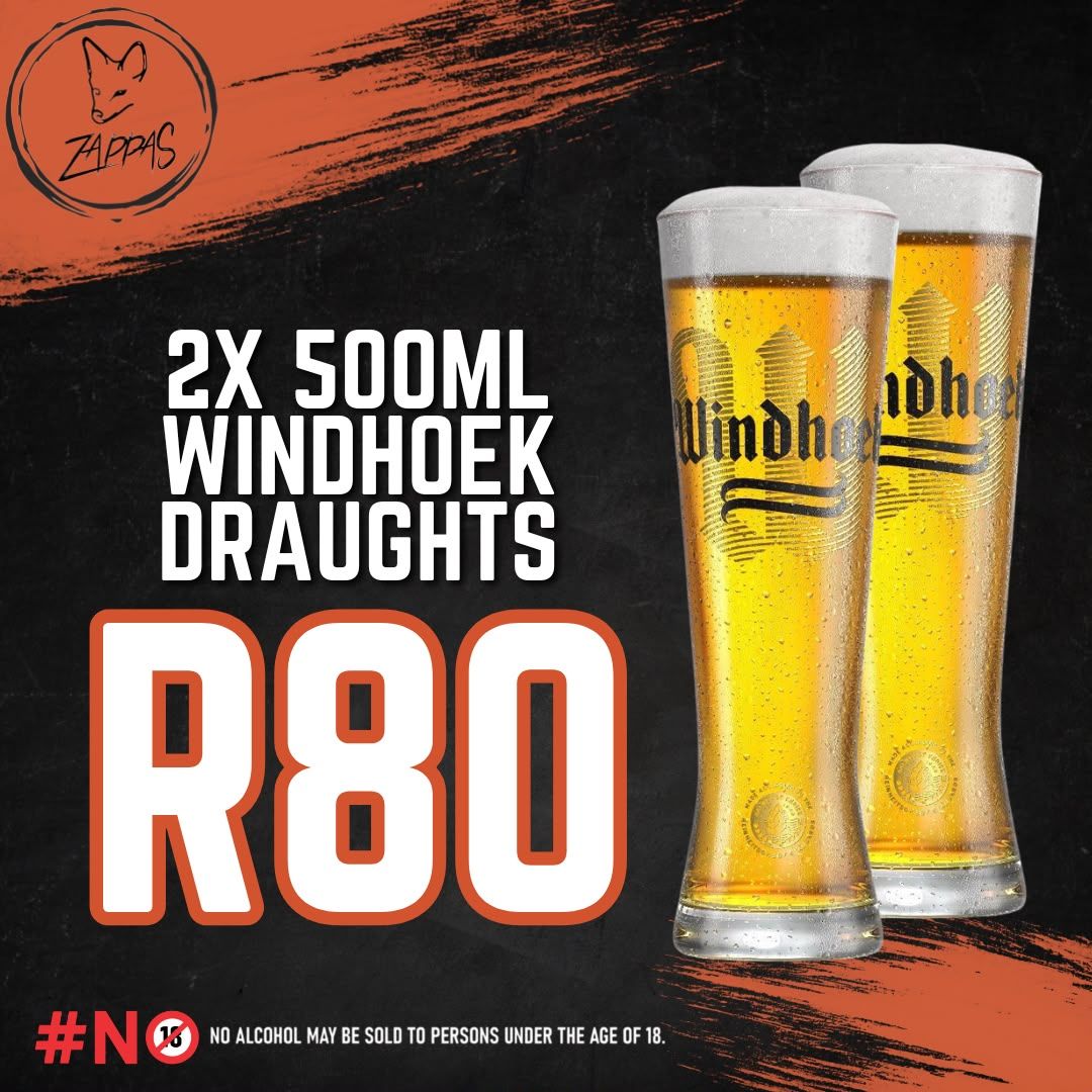 Drinks Special at Zappas Murrayfield, Pretoria.
