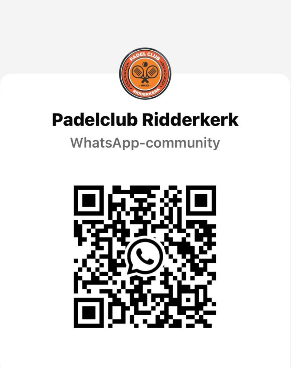 Whatsapp community/groep Padel Ridderkerk