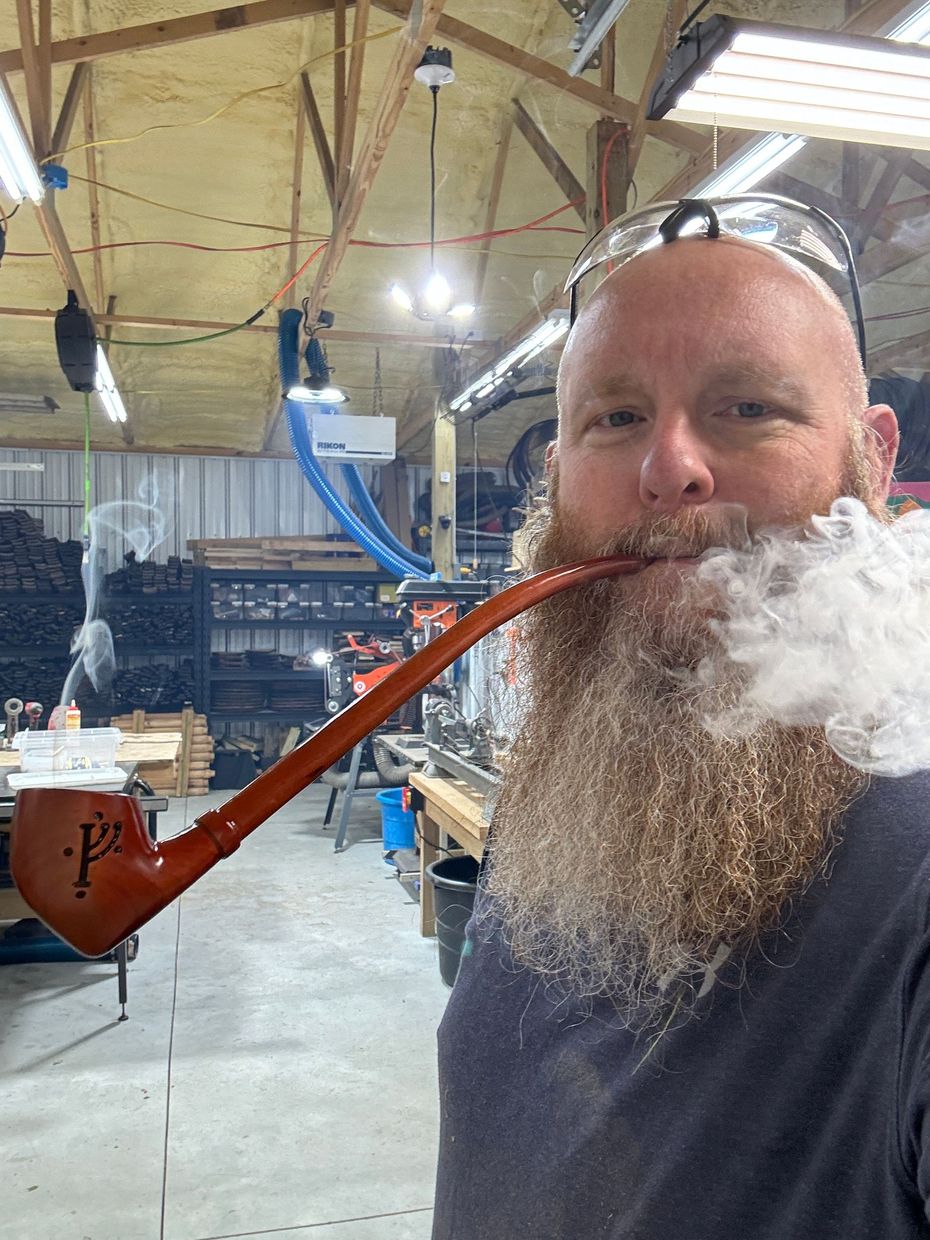 Man smoking a pipe