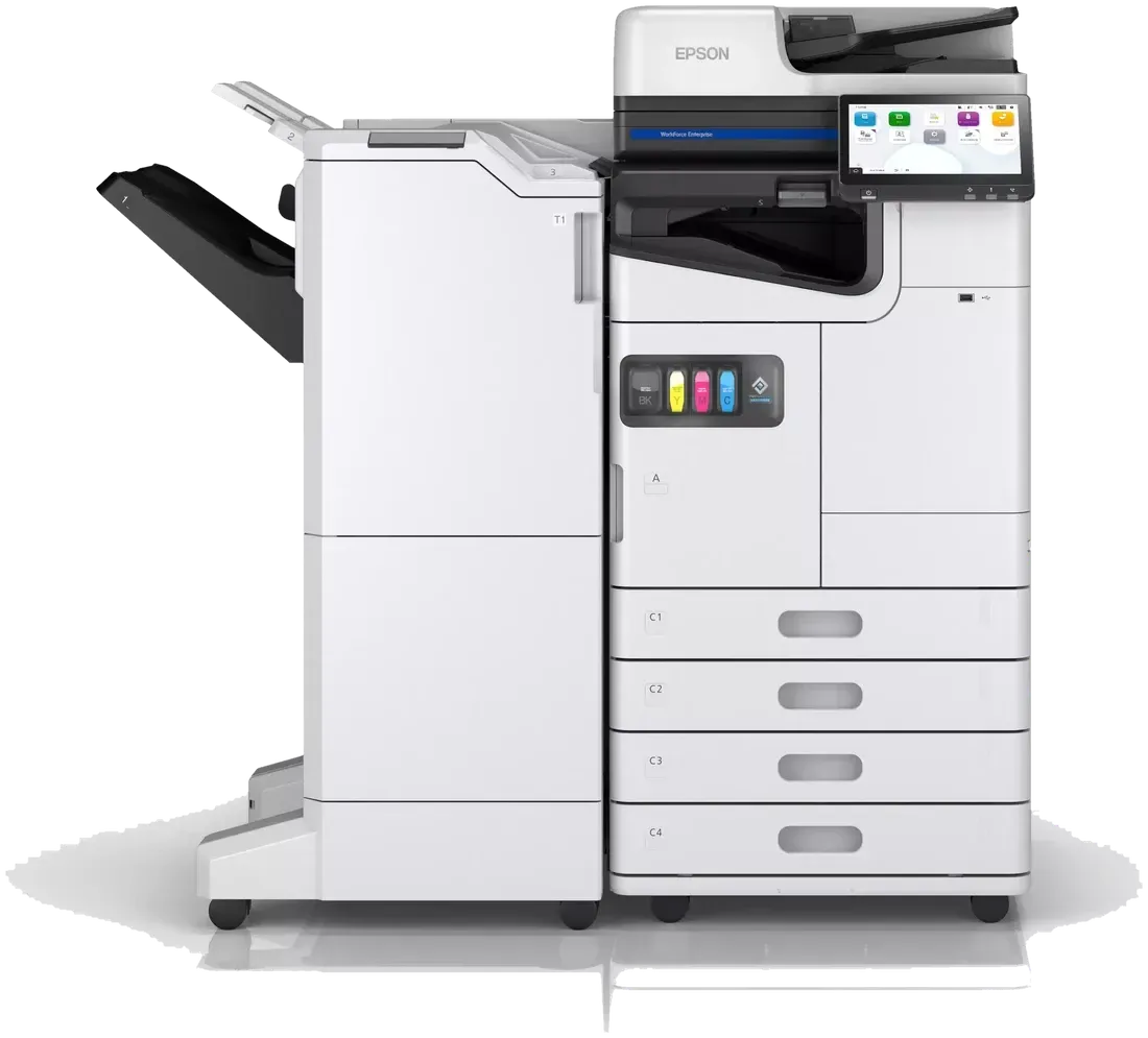 Epson AM-C6000 — pełna konfiguracja z finiszerem i dodatkowymi kasetami na papier
