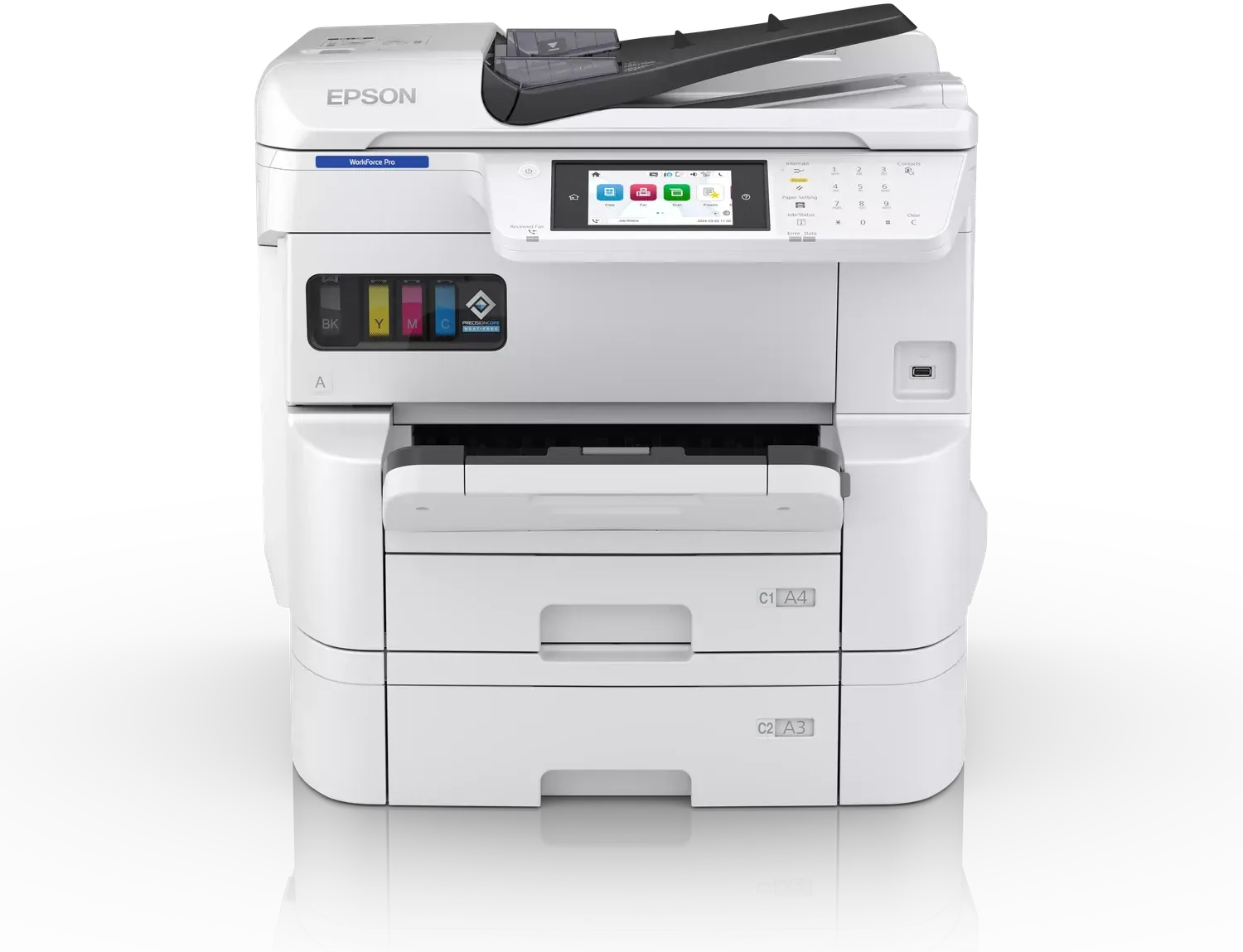 Epson EM-C7100DWF — kolorowe urządzenie wielofunkcyjne A3+ z panelem dotykowym 12,7 cm