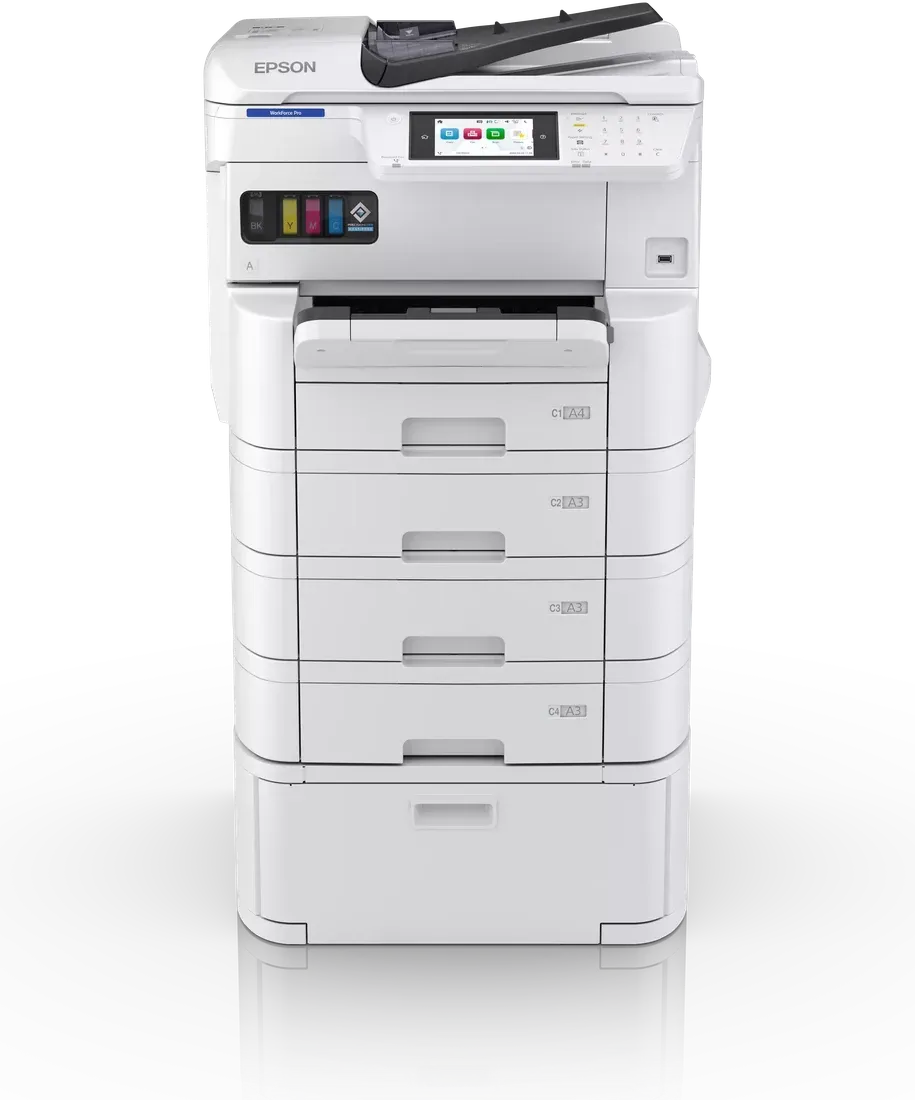 Epson EM-C7100DWF — pełna konfiguracja z dodatkowymi kasetami (do 1835 arkuszy)