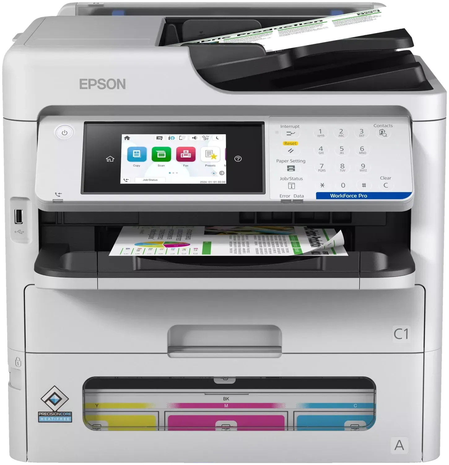 Epson EM-C800RDWF — kolorowe urządzenie wielofunkcyjne A4 z panelem dotykowym 10,9 cm