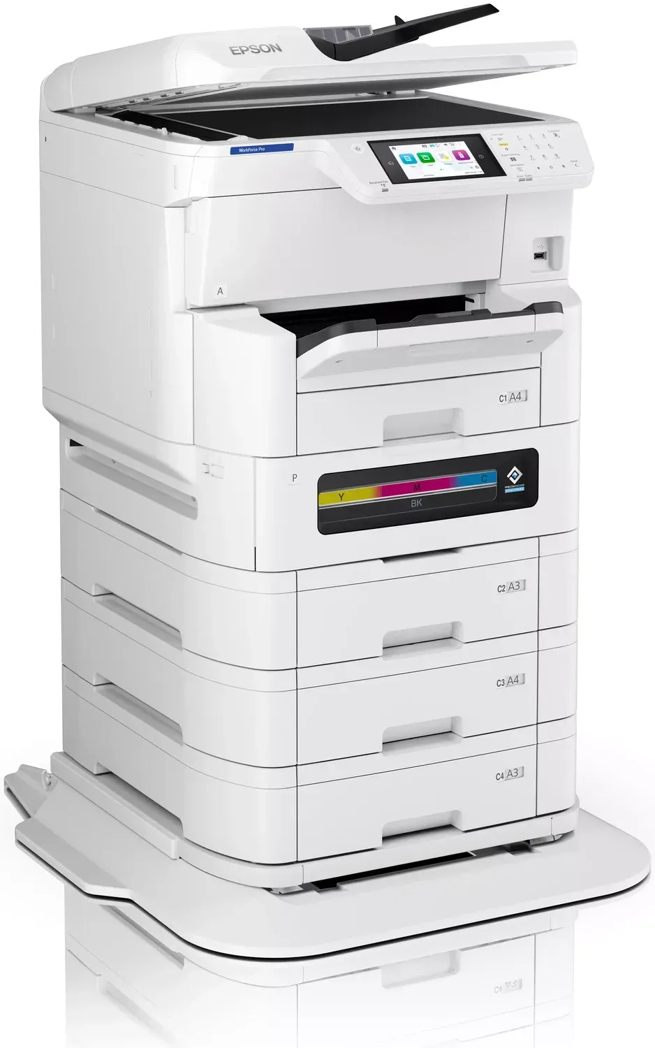 Epson EM-C8100RDWF — pełna konfiguracja z dodatkowymi kasetami (do 1835 arkuszy)
