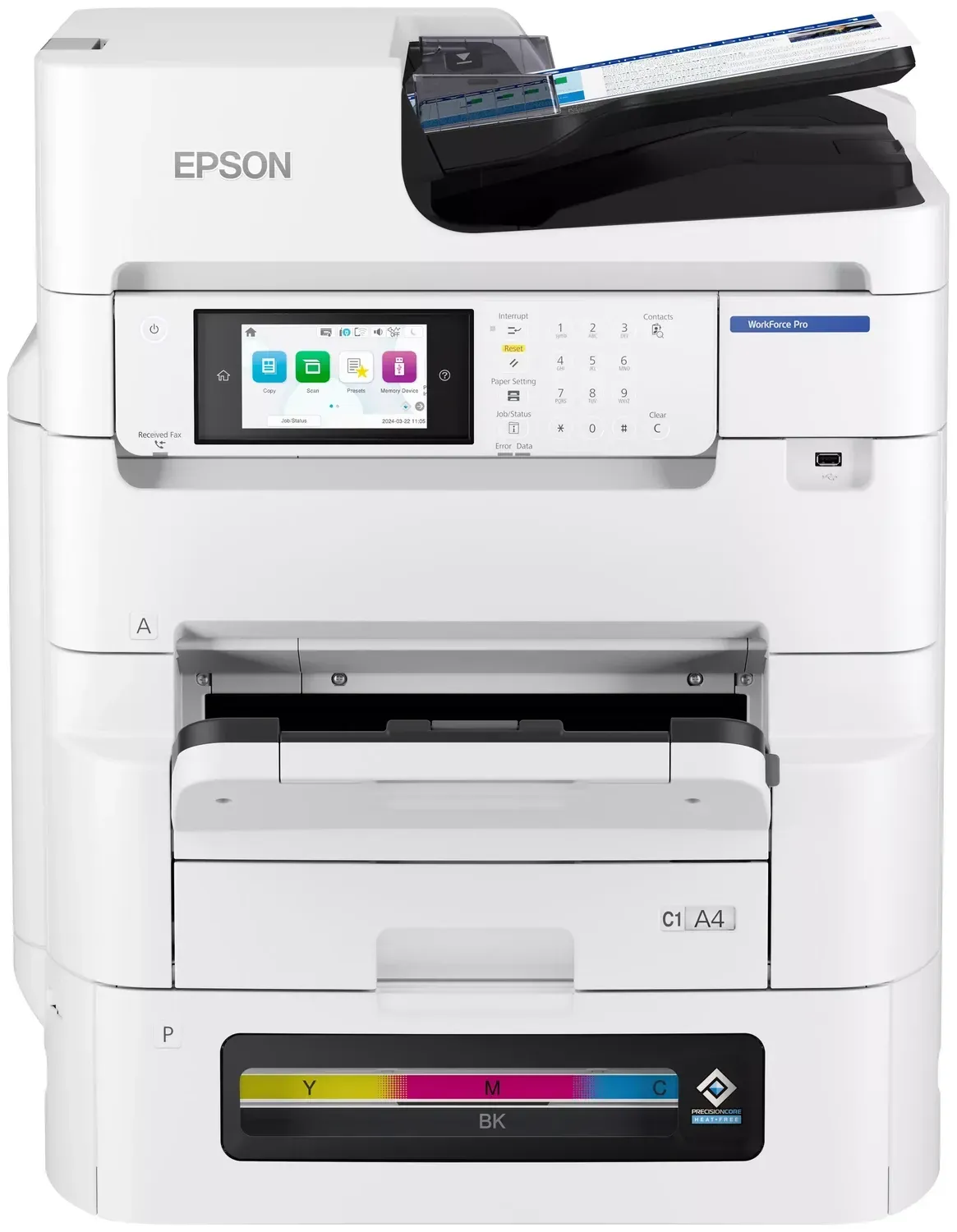 Epson EM-C8101RDWF — widok z przodu, dwustronny podajnik ADF