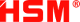Czerwono-białe logo „HSM” z symbolem zarejestrowanego znaku towarowego.