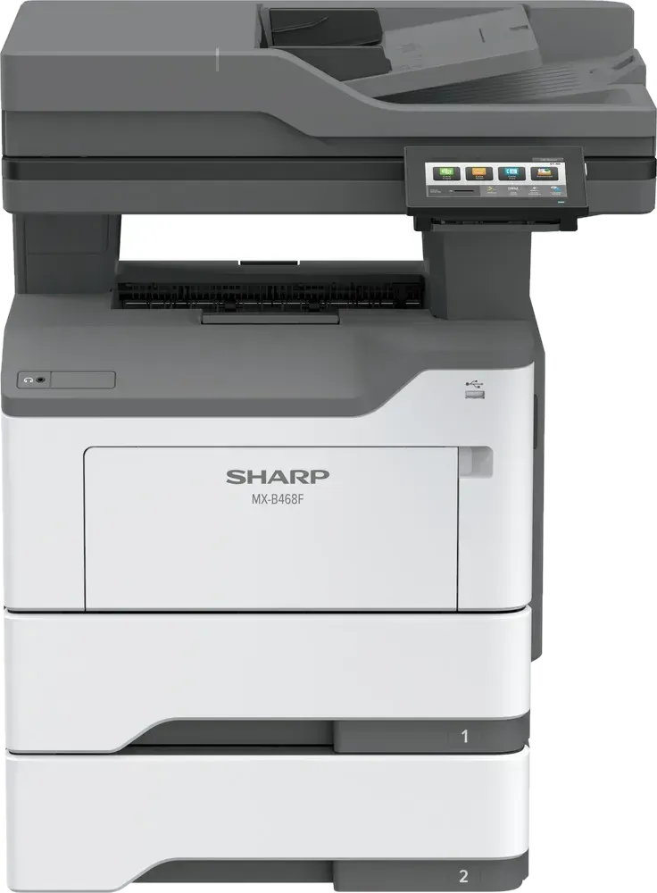 Sharp MX-B468F — monochromatyczne urządzenie wielofunkcyjne A4 z kolorowym panelem dotykowym 4,3 cala