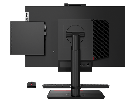 Komputer Lenovo all-in-one widoczny od tyłu – ekran i podstawa
