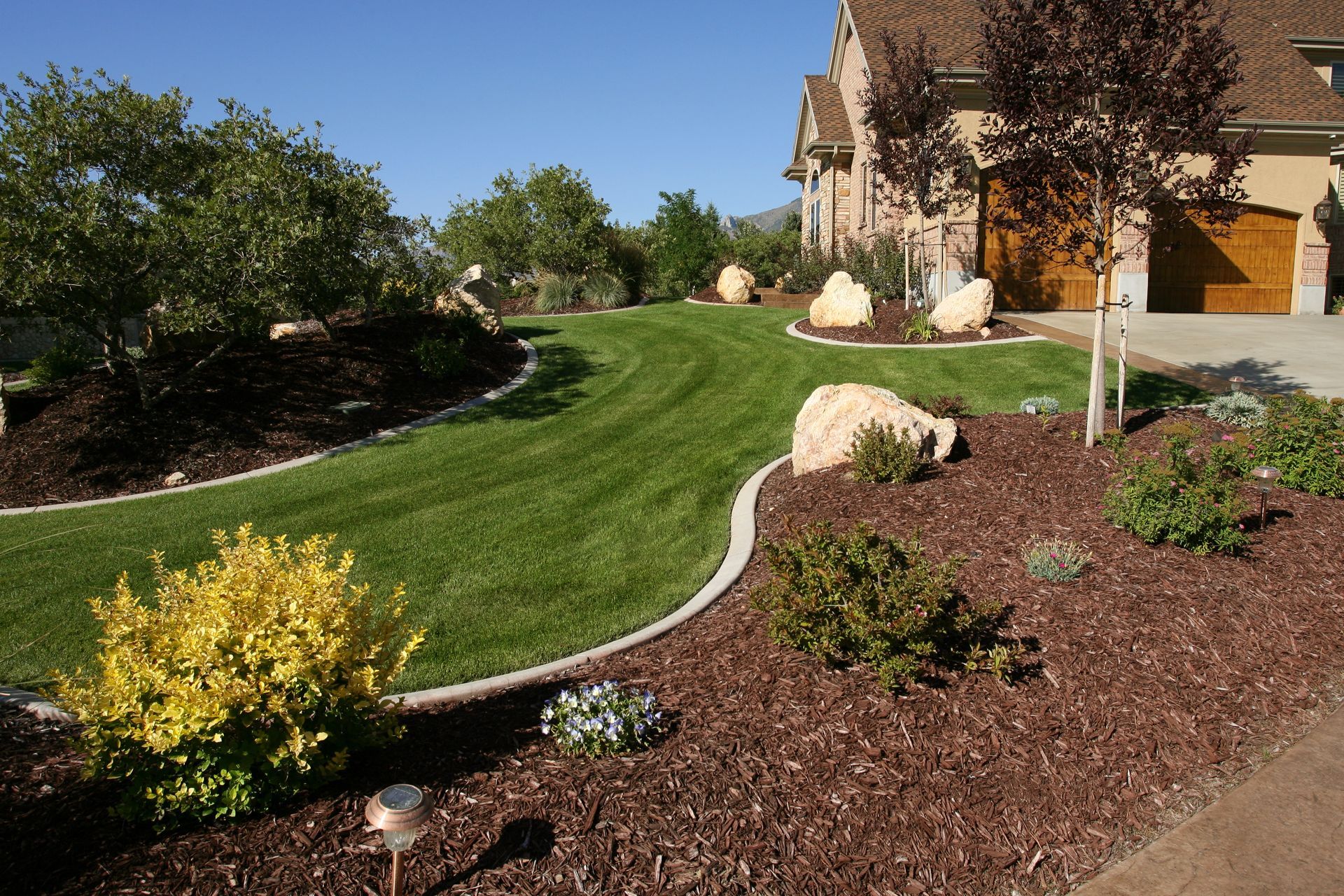 Landscaped Front Yard — Lansing, MI — Lawn Sprinklers