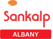 Sankalp logo: Red text 