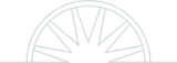 Semi-circle with a radial design; suggests a sun or wheel.