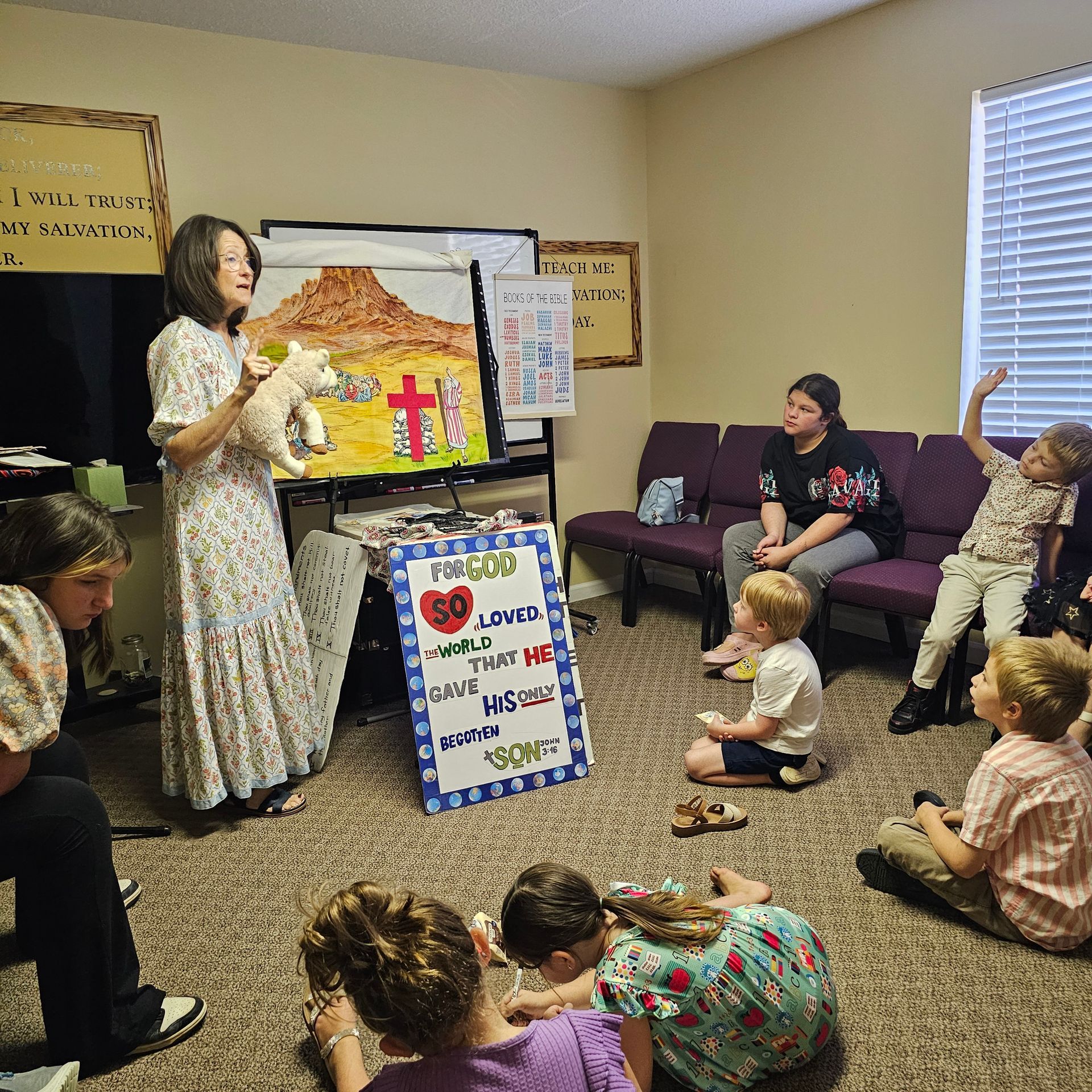 Mrs. Mock teaching children