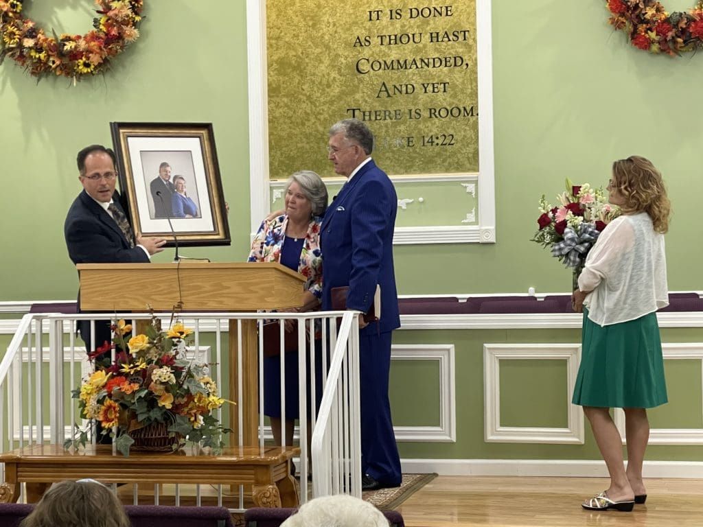 Pastor Roger recognizing the Wards