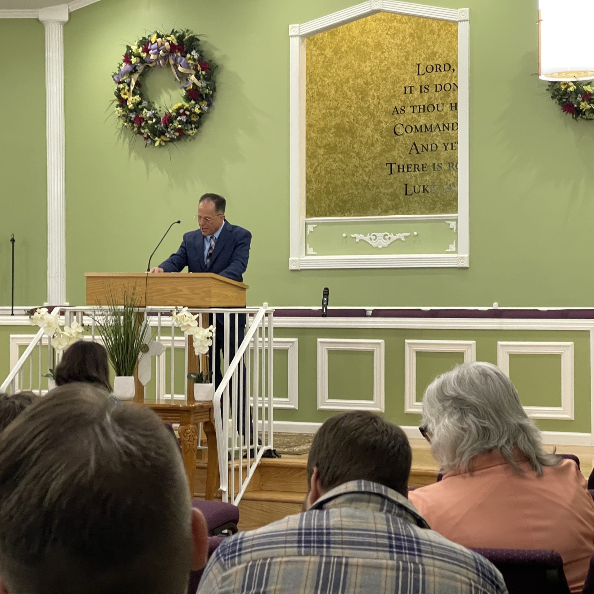 Pastor Roger preaching