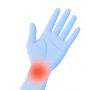 Wrist and hand pain illustration