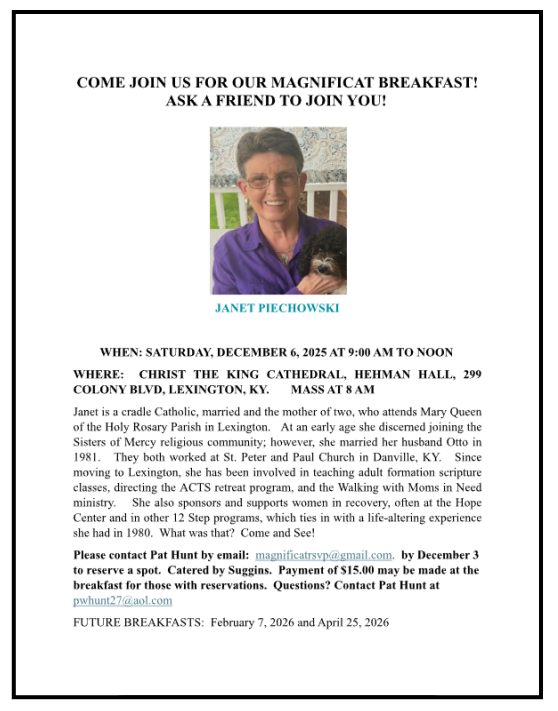 magnificat breakfast guest speaker