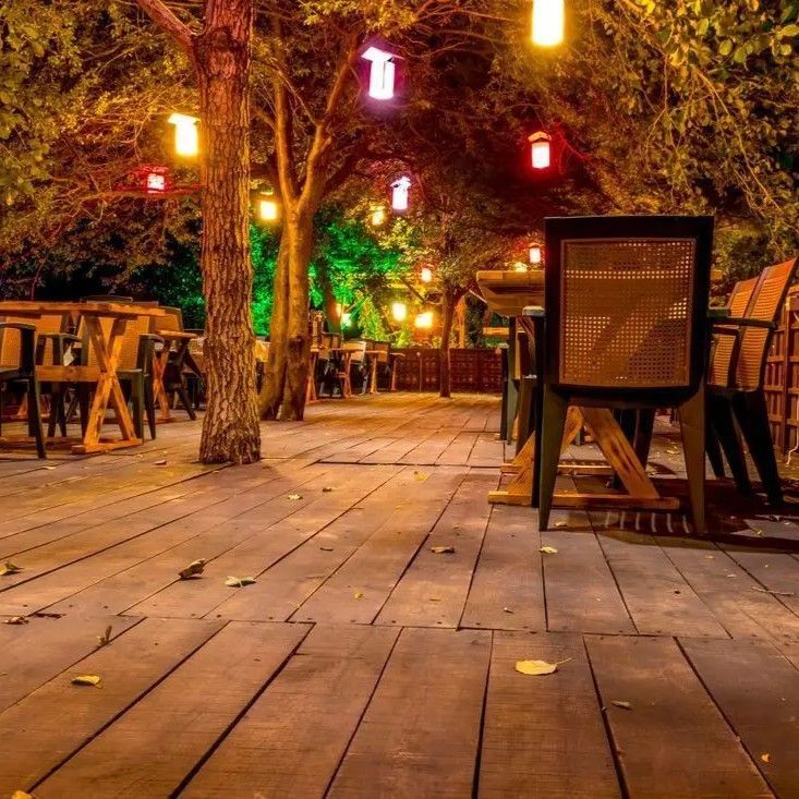 Outdoor decor and furniture display at Black Tie Beach