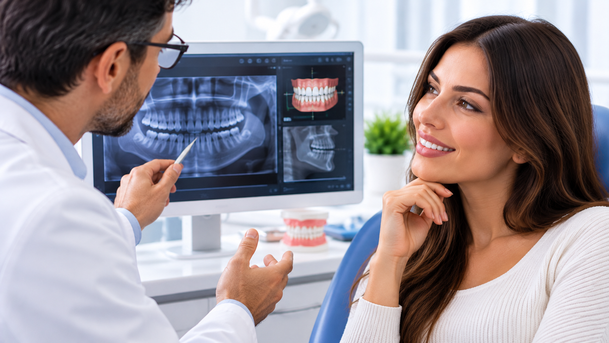 Uno spazzolino da denti e strumenti dentali in una tasca
