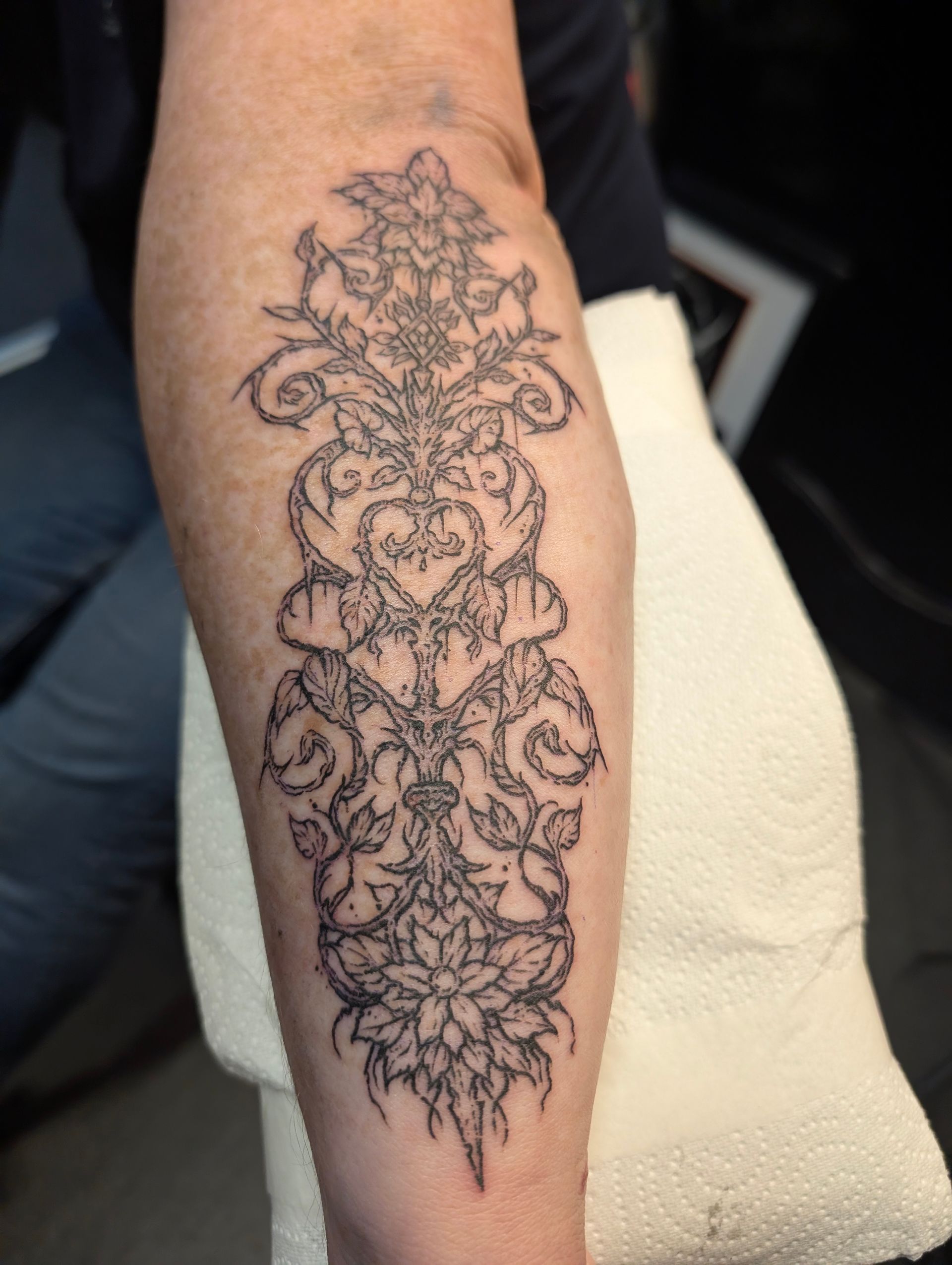 Fine line tattoo artist ornamental tattoo Edinburgh leith John greaney