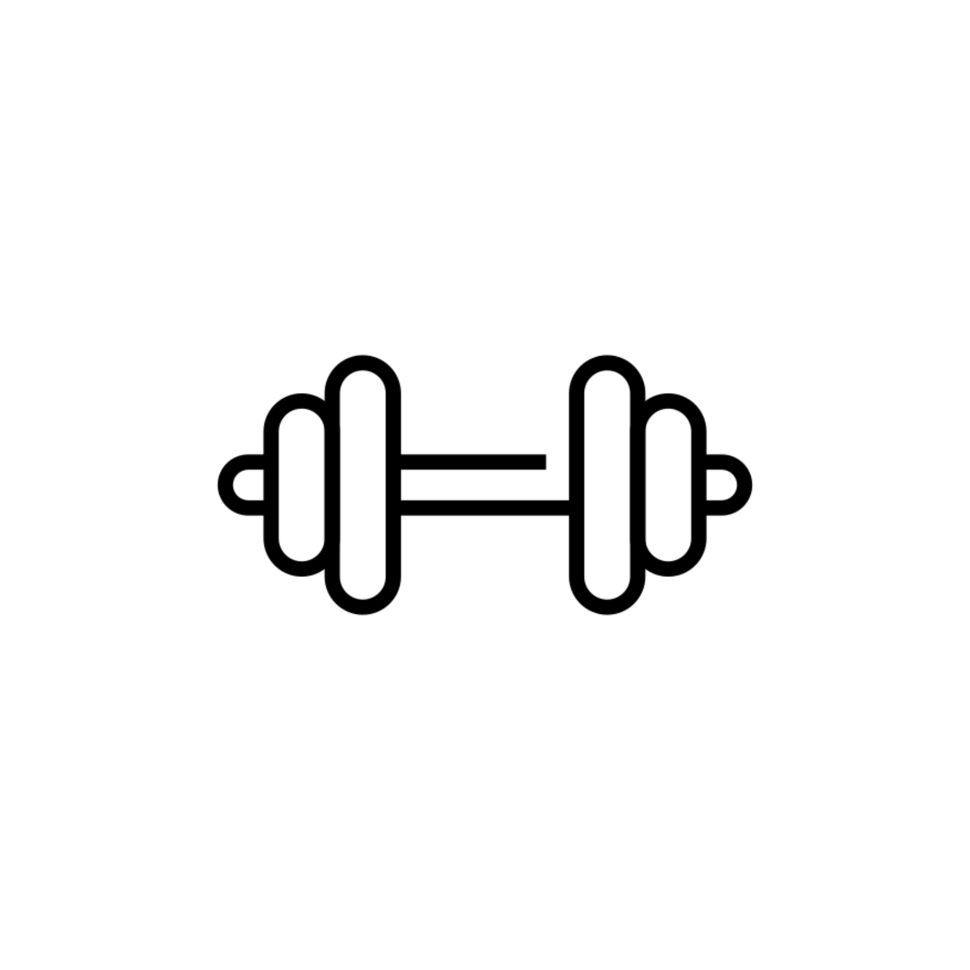 Black dumbbell workout icon