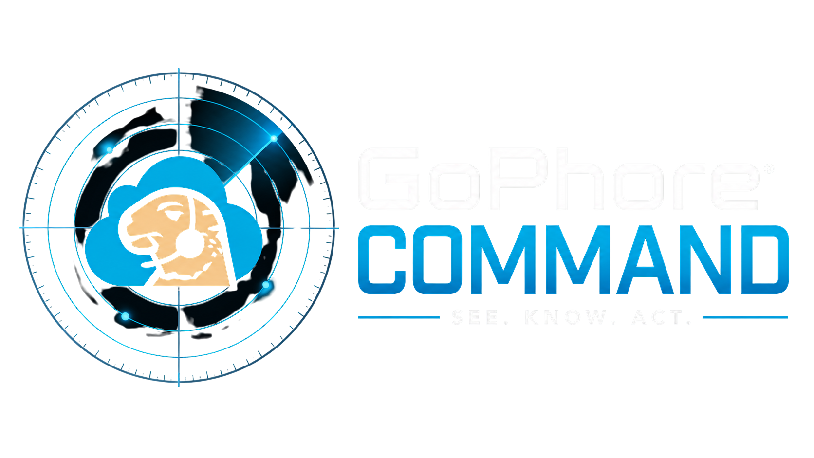 Blue “COMMAND” logo with a stylized brain and circuit design inside a circular tech icon
