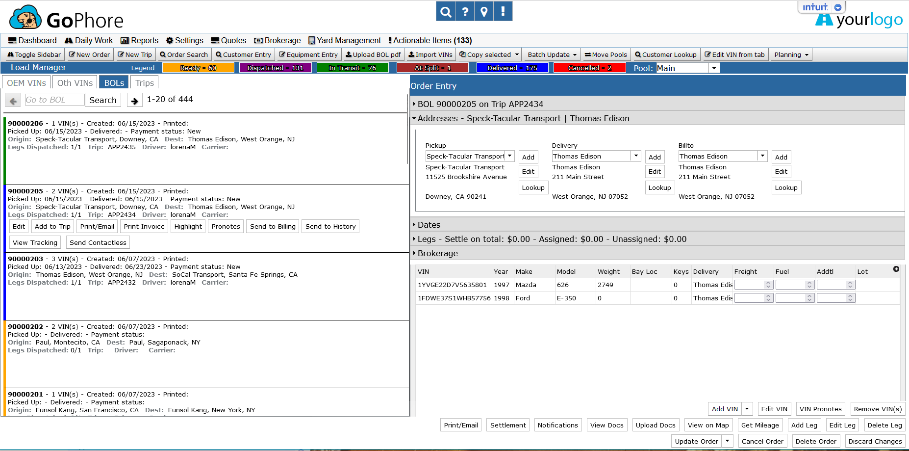 GoPhore auto carrier software