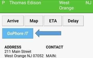 A screenshot of a phone with a gophone it button.