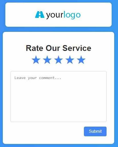 A screenshot of a website that says `` rate our service ''.