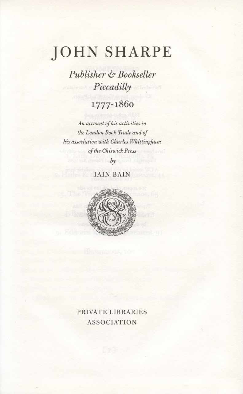 The front cover of a book written by john sharpe.