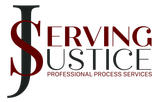A logo for serving justice professional process services