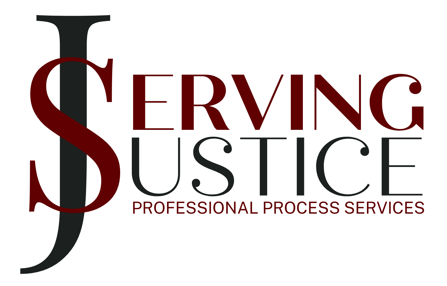 A logo for serving justice professional process services