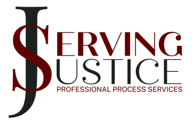 A logo for serving justice professional process services