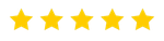 A row of five yellow stars on a white background.