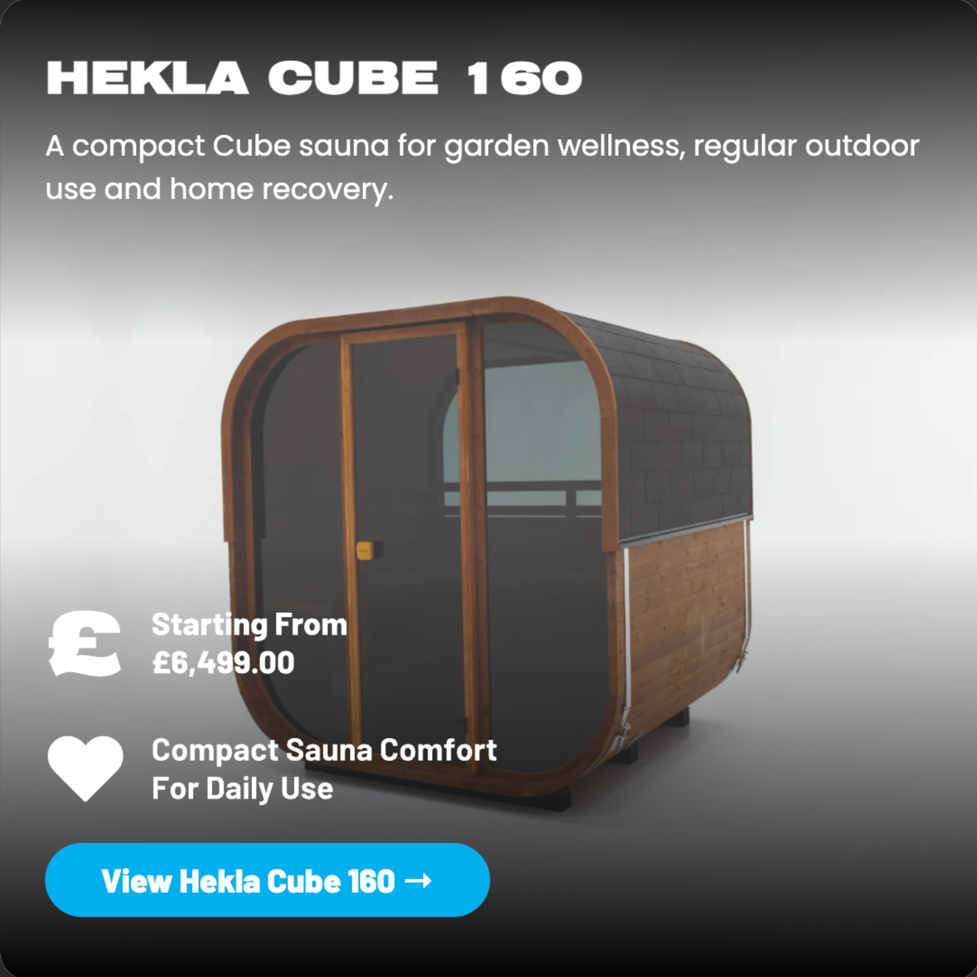 Hekla Cube 160 Outdoor Sauna