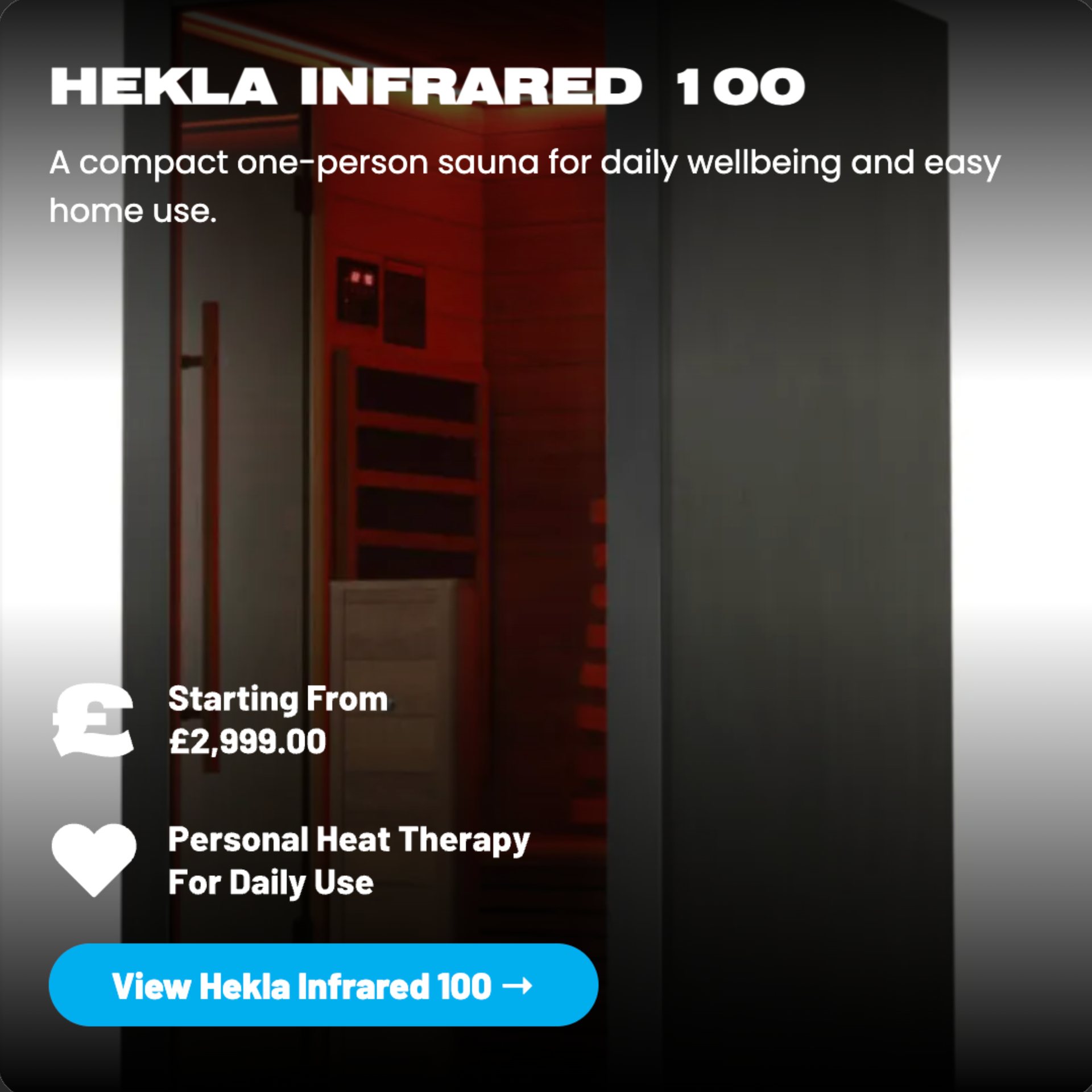 Hekla Indoor Infrared 100 Sauna