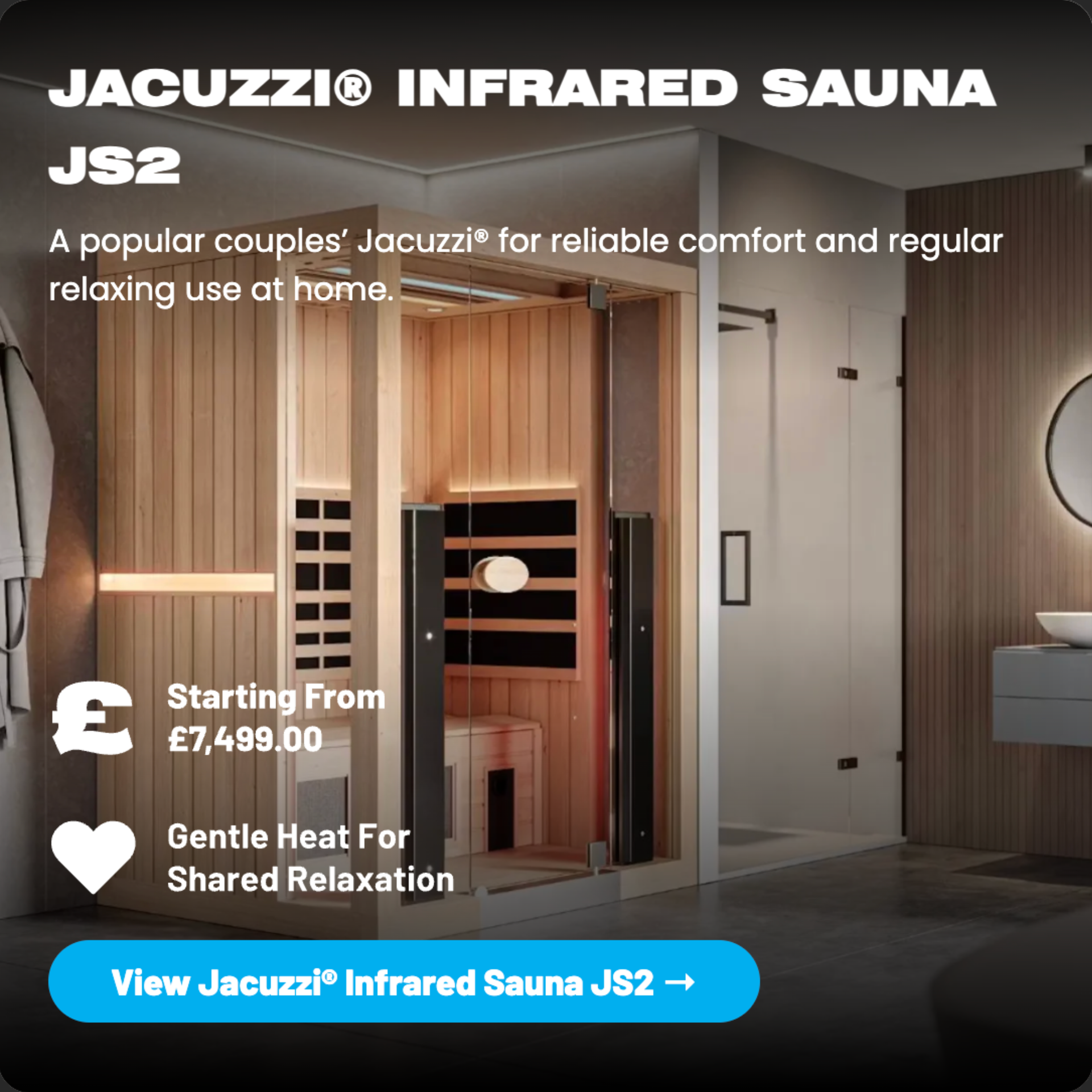 Jacuzzi Indoor Infrared JS2 Sauna