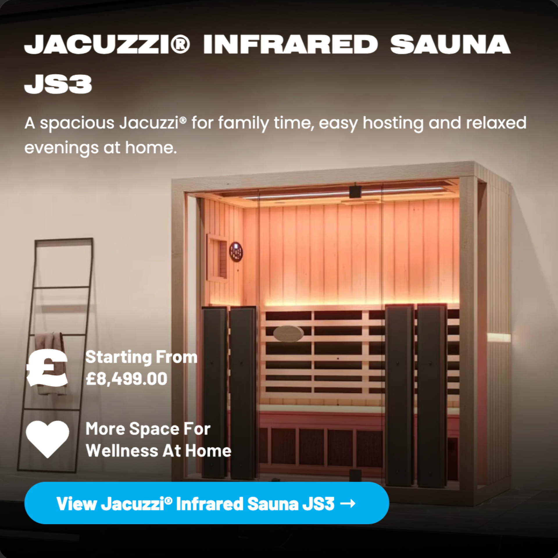 Jacuzzi Indoor Infrared JS3 Sauna