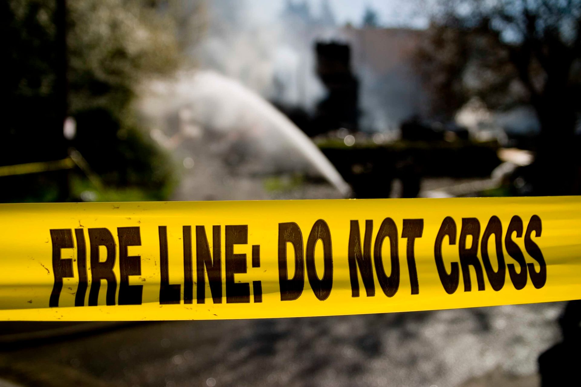 Caution Tape about a fire
